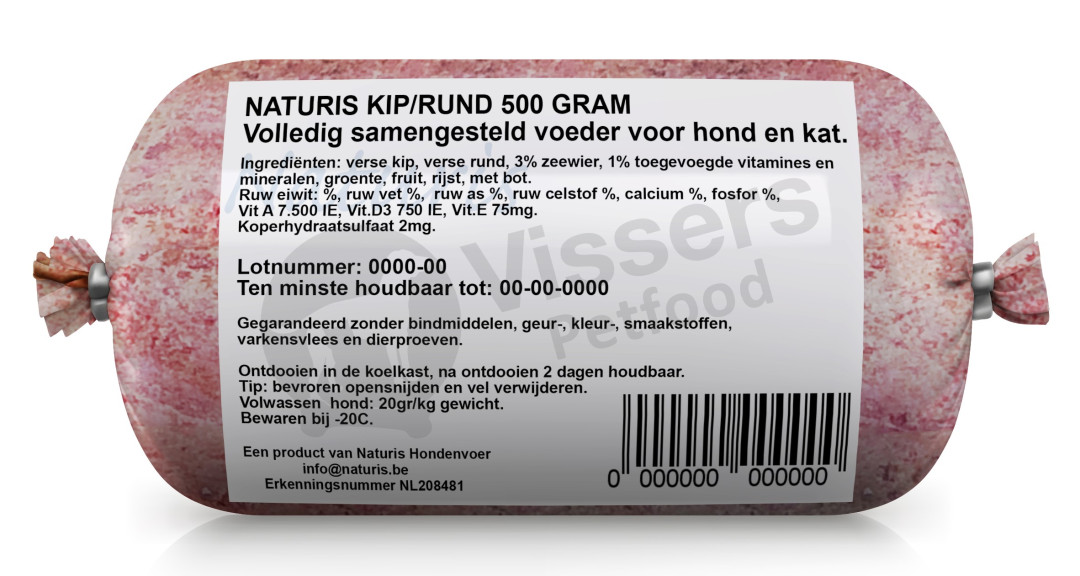Naturis Vers Vlees voeding Kip/Rund <br>500 gr
